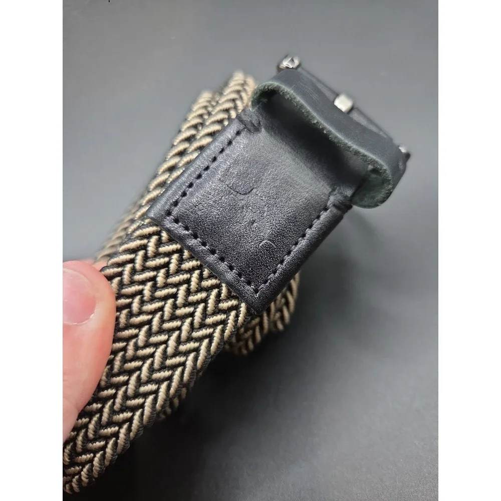 Mens Braided Stretch Belt Woven Elastic Fabric‎ Casual Golf Khaki Black Brown